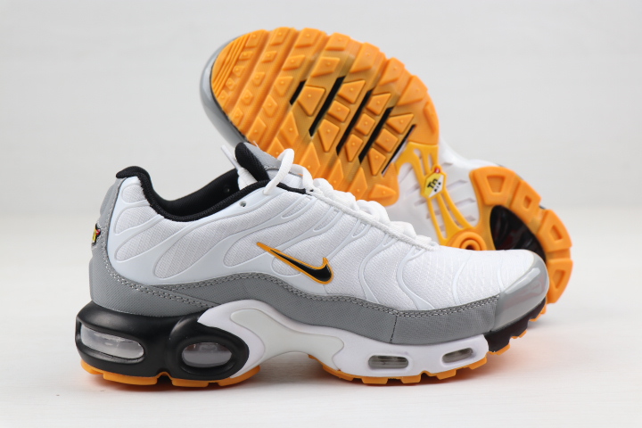 Men Nike Air Max PLUS White Grey Yellow Black